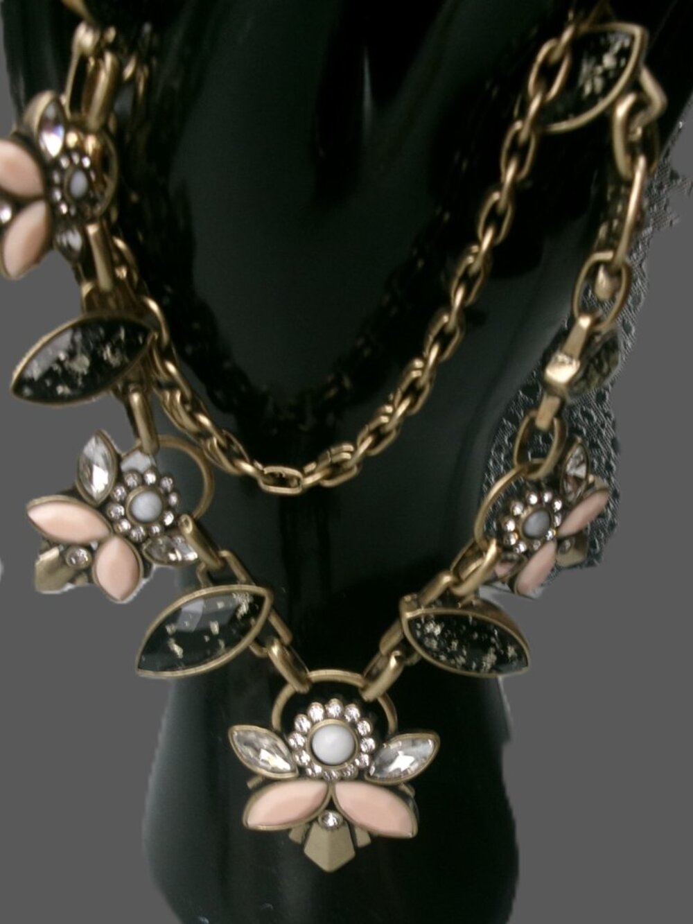 Premier Designs Minx Reversible Necklace, Double Strand, Antiqued Gold